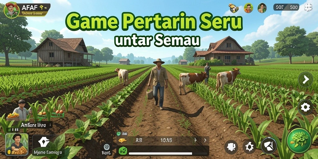 Tangkapan layar AFAF menampilkan gameplay pertanian yang menarik dan interaktif.
