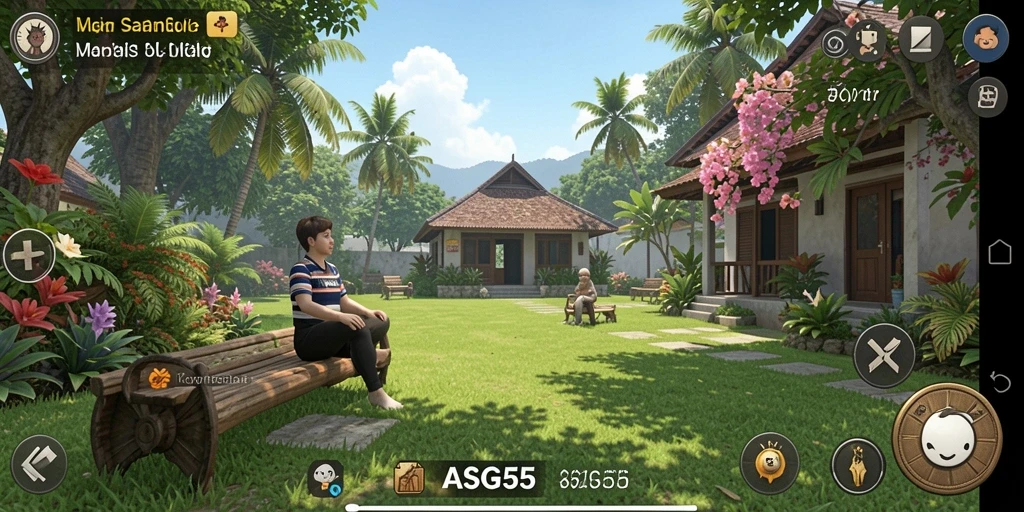 Tangkapan layar menampilkan gameplay ASG55 yang menarik dan penuh warna.
