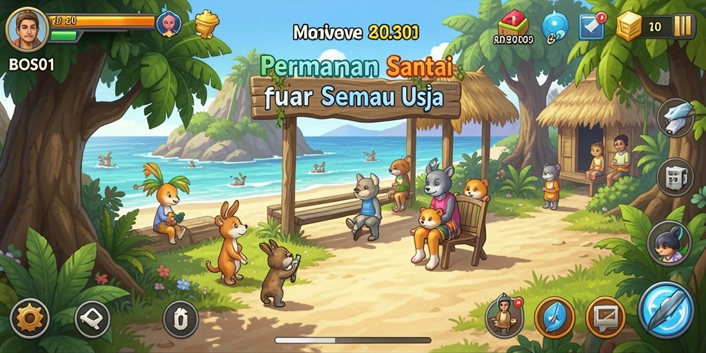 Tangkapan layar utama BOS01 menampilkan gameplay yang menyenangkan dan intuitif.