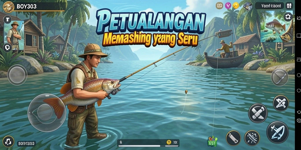 Screenshot gameplay BOY303 yang menampilkan pengalaman memancing yang menarik.
