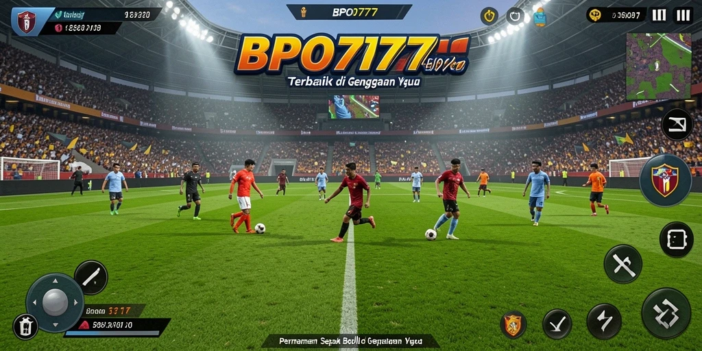 Tampilan gameplay BPO777 yang menegangkan saat pertandingan sepak bola.