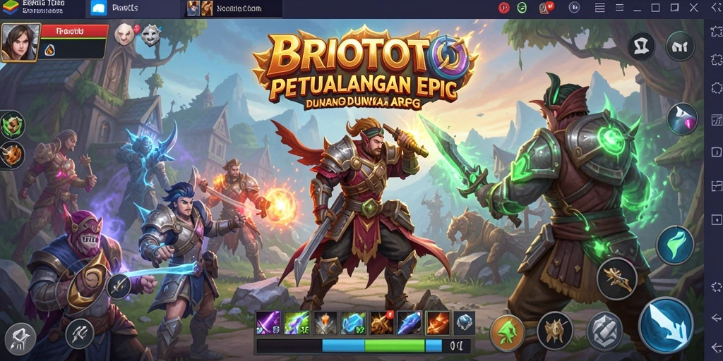 Tangkapan layar BRIOTOTO menampilkan pertarungan epik dalam dunia ARPG.