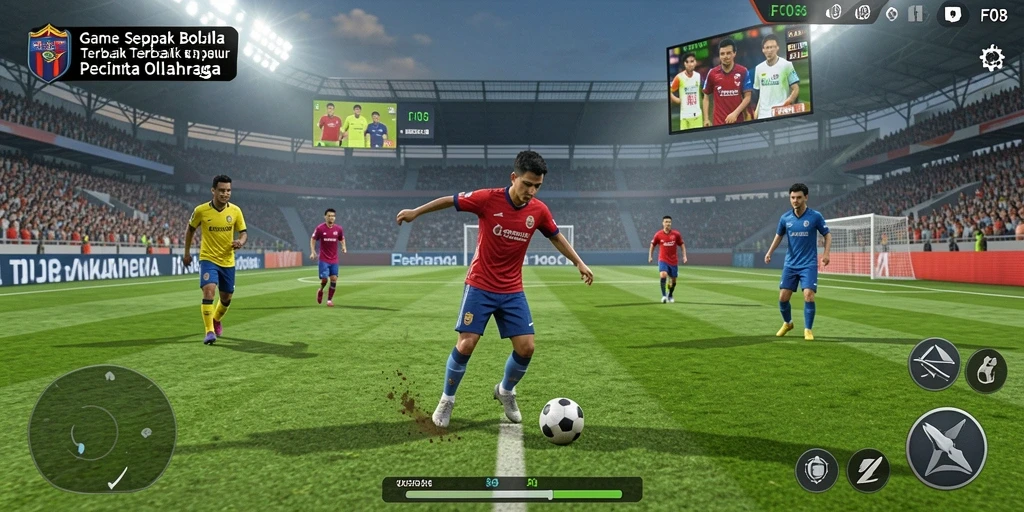 Tampilan gameplay F08 yang menegangkan dalam pertandingan sepak bola.