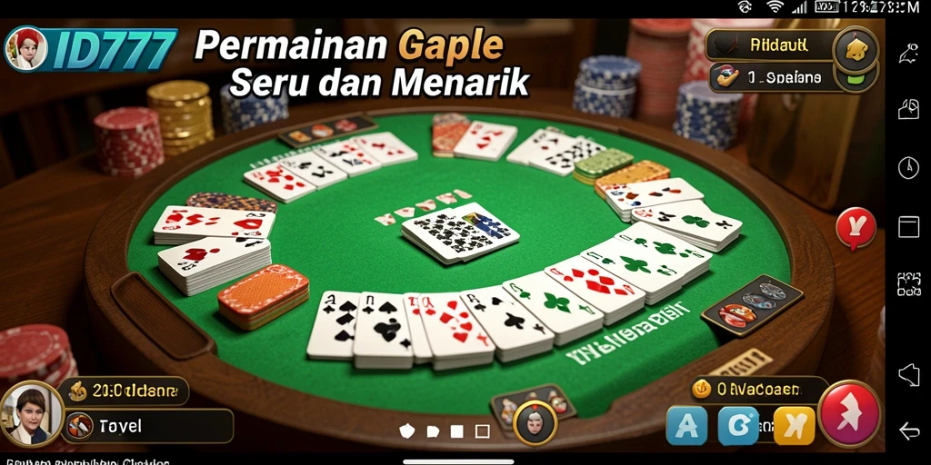 Tampilan gameplay ID777 yang seru dalam permainan Gaple.
