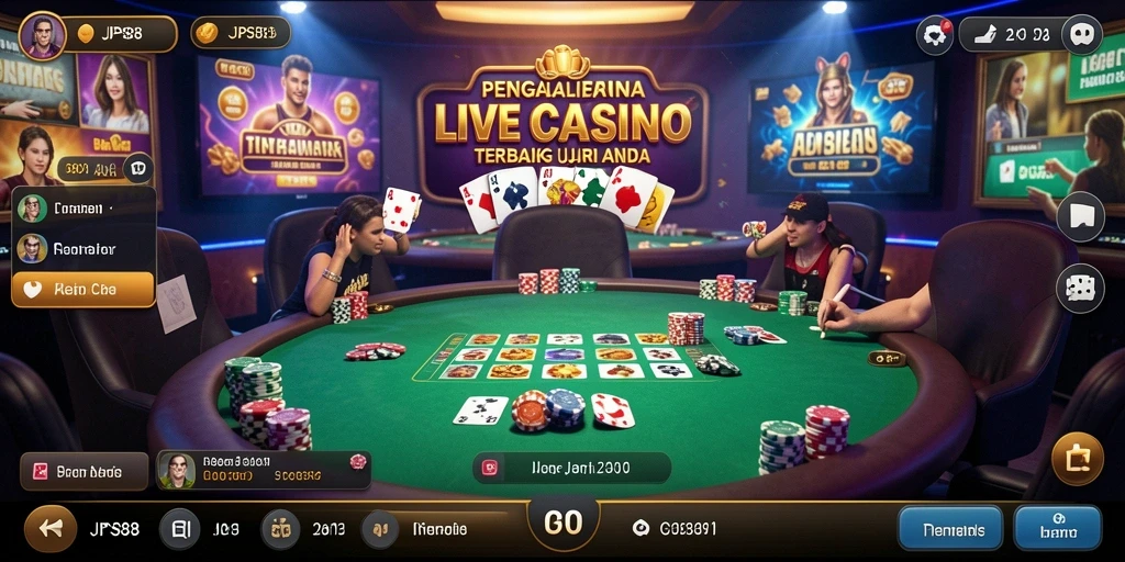 Gambaran gameplay JPS88 dengan dealer dan pemain nyata.