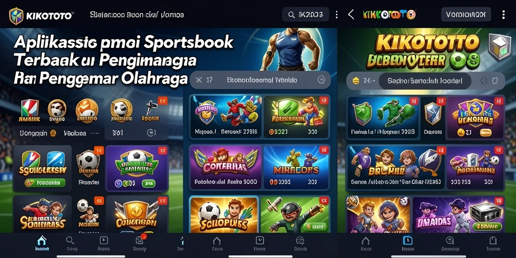 Tampilan antarmuka pengguna KIKOTOTO saat membuat taruhan olahraga.