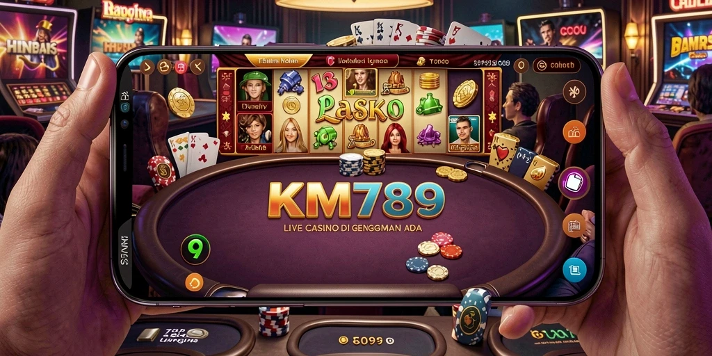 Tampilan gameplay Live Casino yang mendebarkan dan interaktif di KM789.