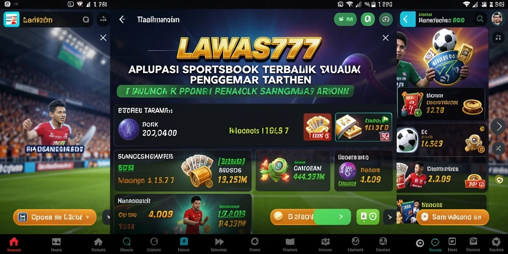 Tampilan menarik dari aplikasi Sportsbook LAWAS777 dengan berbagai pilihan taruhan.
