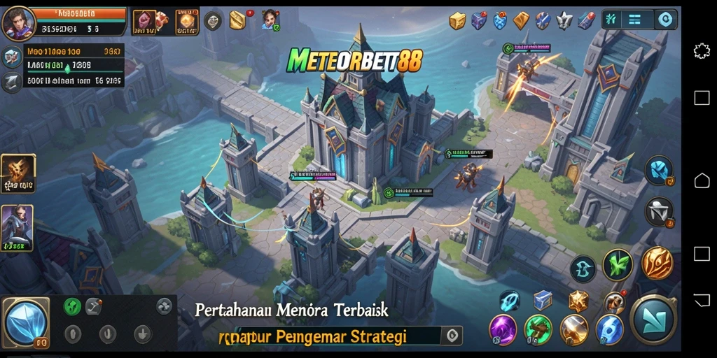 Tangkapan layar gameplay seru METEORBET88 dalam aksi Tower Defense.