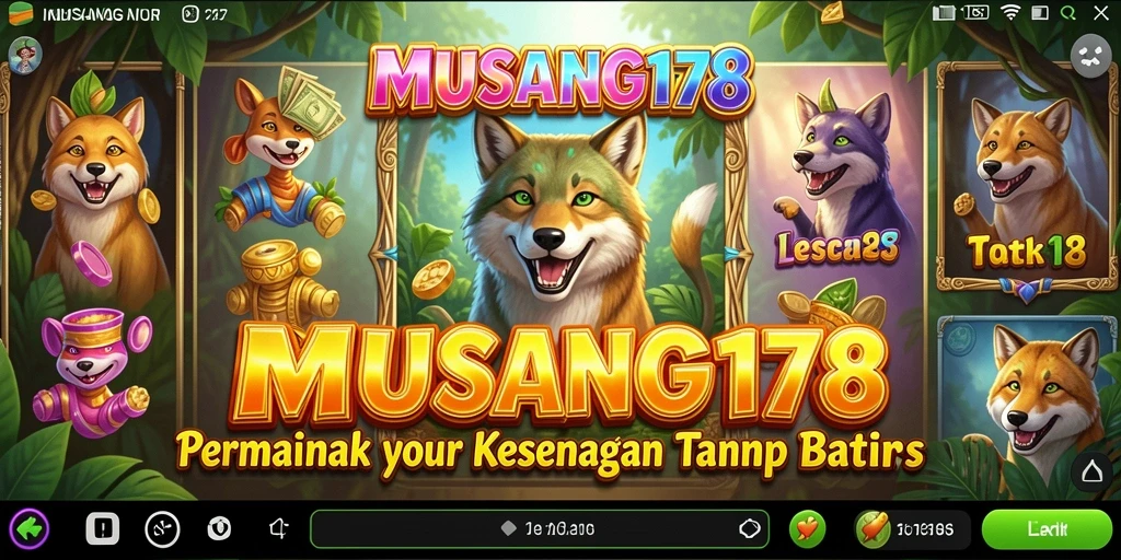 Screenshot utama MUSANG178 menampilkan gameplay Slot yang seru dan penuh warna.