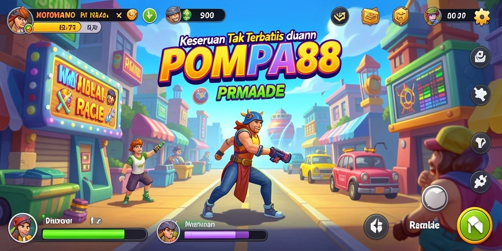 Tangkapan layar POMPA88 menampilkan momen seru dalam gameplay arcade.