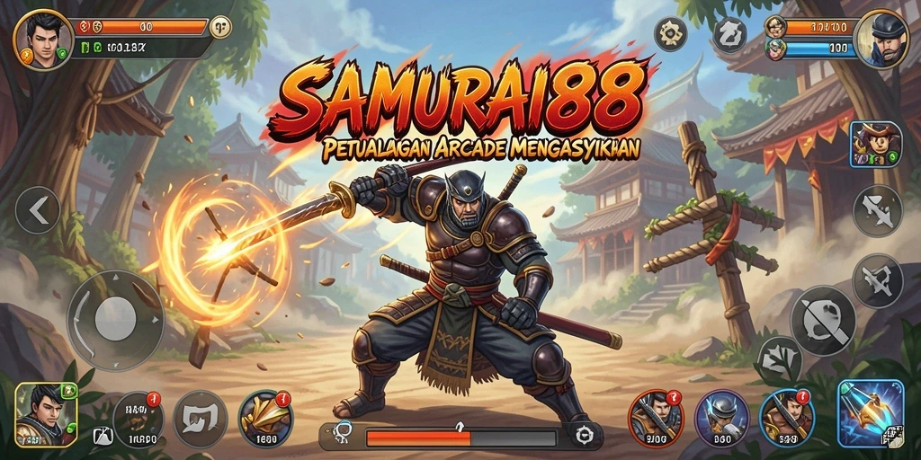 Gameplay seru di SAMURAI88 dengan aksi samurai yang cepat.