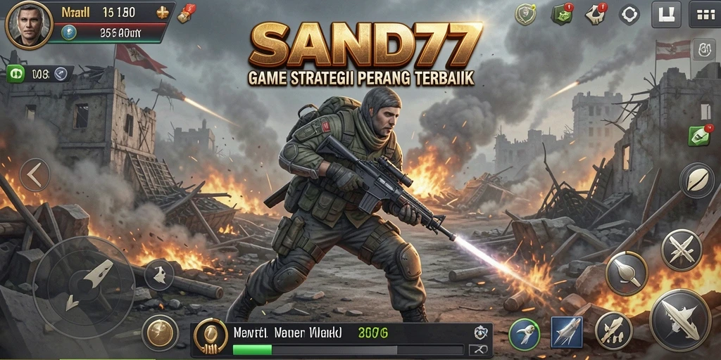 Screenshot gameplay <strong>SAND77</strong> menggambarkan pertempuran epik dengan strategi yang mendebarkan.